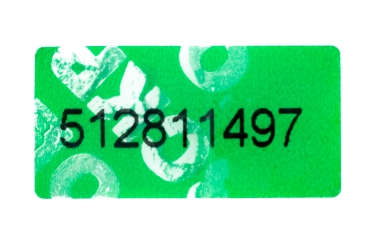 Наклейка-пломба Терра 10х20 мм зелёный цвет 10000 шт.7130